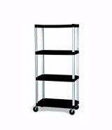 View: 9T43 Mobile Shelf Truck, 4-Shelf Mobile Truck with 5" dia. (12.7 cm) Casters, 2 with Locks